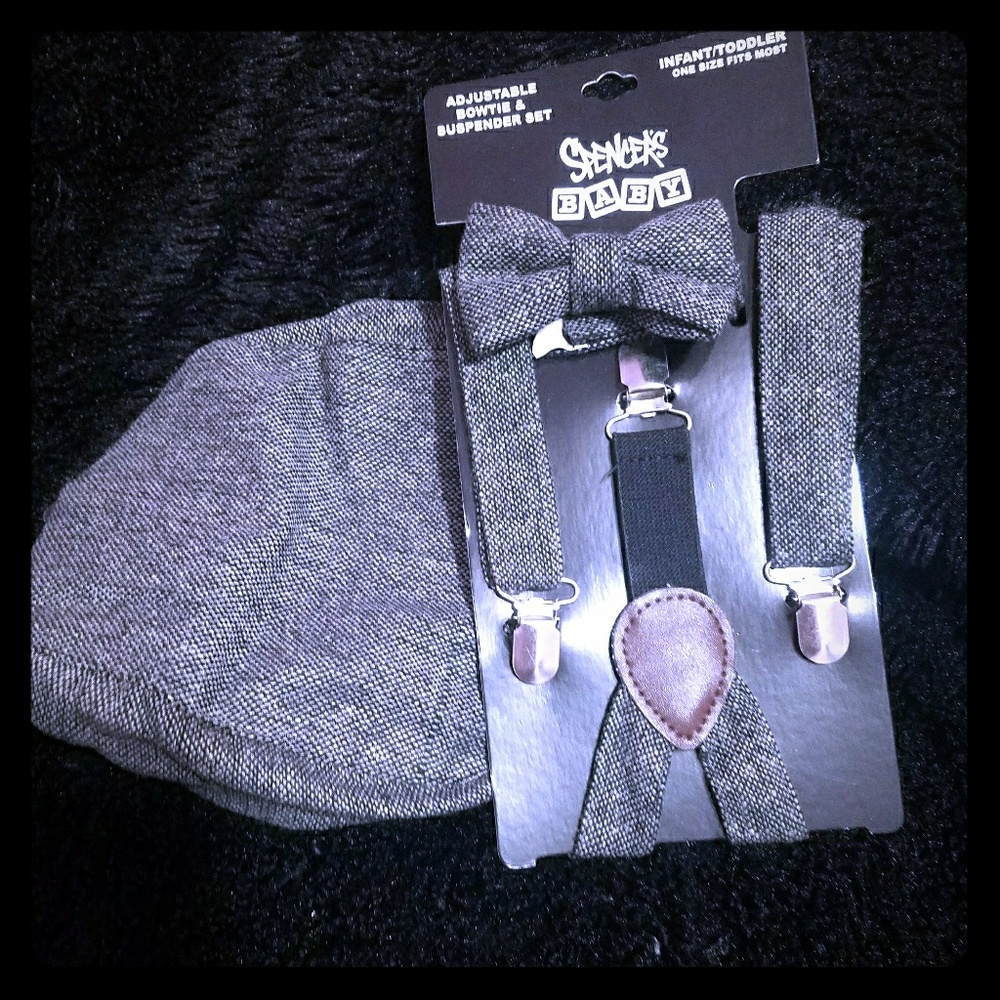 Newsboy Hat, Suspenders, and Bowtie